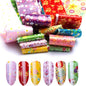 16Pc Holographic Nail Foil Set Starry Transfer 20*4cm Sticker Laser Flowers Leopard Mix Design Decal DIY Nail Art Decoration