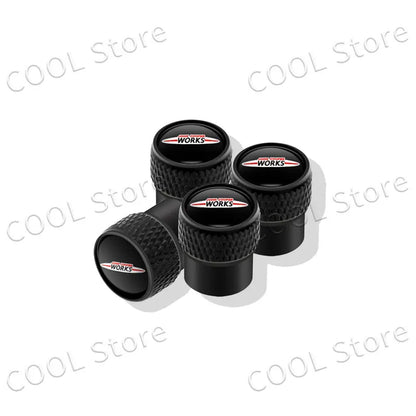 4Pcs Car Styling John Cooper Works Emblem Auto Wheel Tire Air Valve Caps Dust Cover For Mini Cooper S Logo R52 R53 R58 F55 F56
