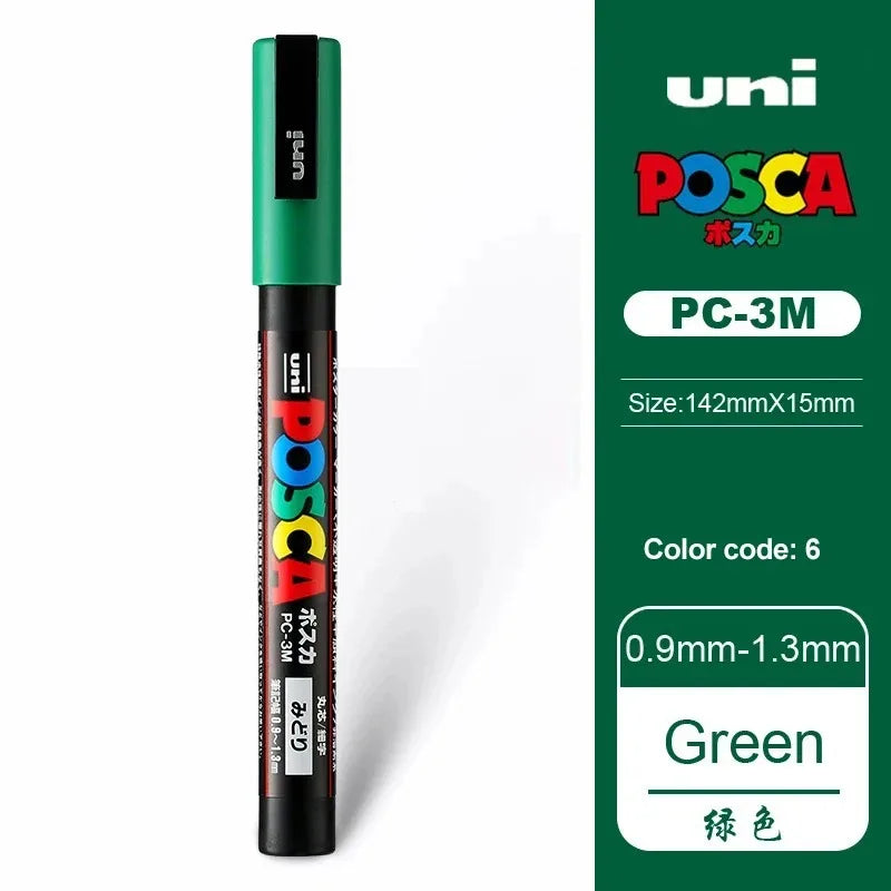 1pcs Japan UNI POSCA Markers PC-1M/3M/5M Acrylic Graffiti Pen Waterproof DIY Stackable Color Art Painting School Supplies