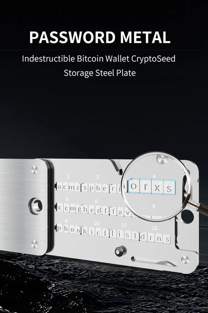 Mnemonic Seed Phrase Metal Backup – Stainless Steel Crypto Wallet Recovery Phrase Storage Kit, Cold Wallet Backup