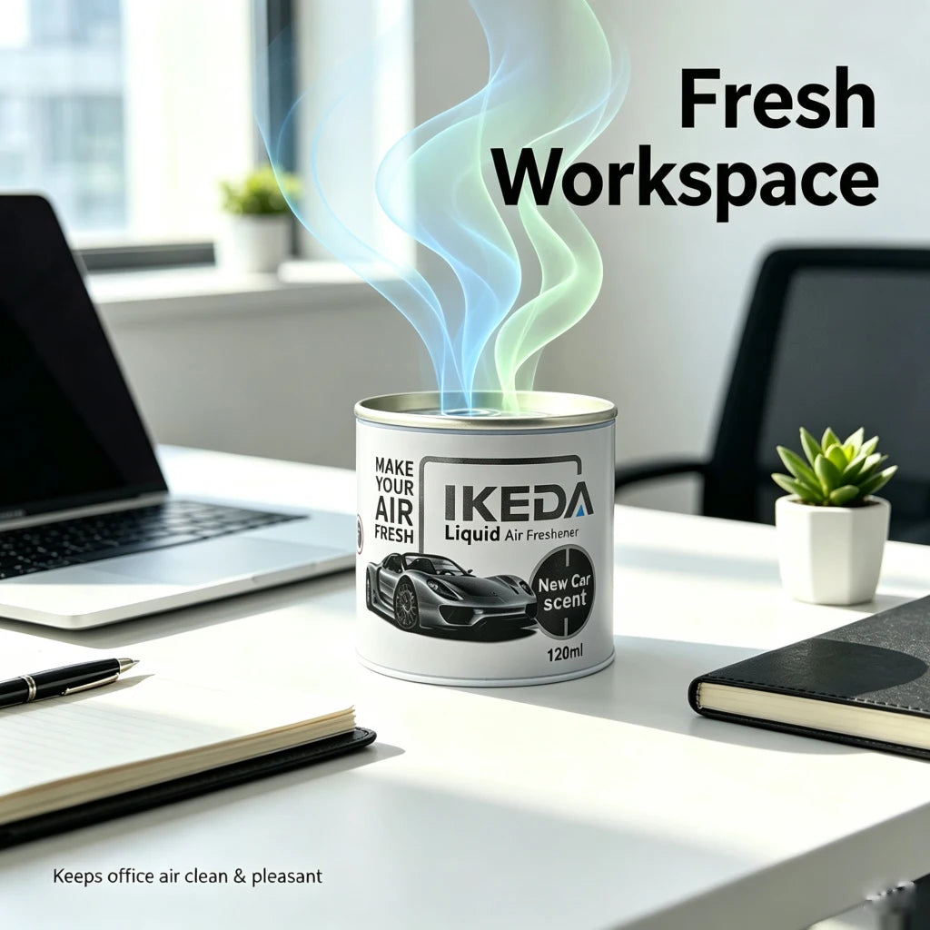 IKEDA 120ml Liquid Air Freshener with New Car Scent, Powerful Deodorizer for Car, Removes Cigarette Pet Odors, Continuous Freshn