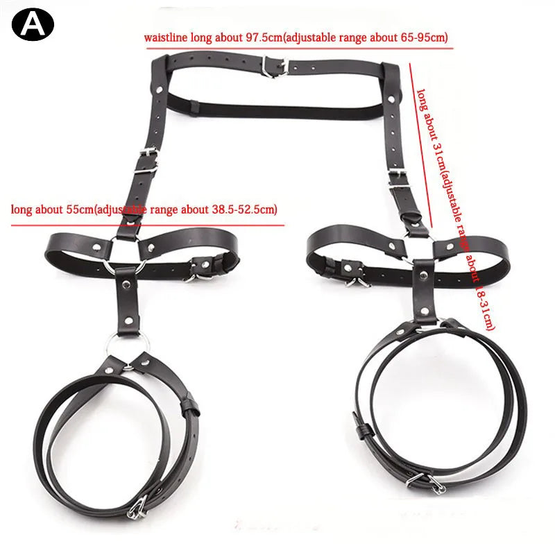 BDSM Bondage Leg Restraints Leather Belt Pants Adult Games thigh ring cuffs Straps Sex Toys For Couples Women erotic underwater