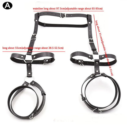 BDSM Bondage Leg Restraints Leather Belt Pants Adult Games thigh ring cuffs Straps Sex Toys For Couples Women erotic underwater