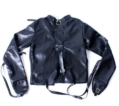 PU Leather Straitjacket BDSM Bondage Harness Female Adult Couple Game Straight Jacket Halloween Costume  Sex Toy for Women