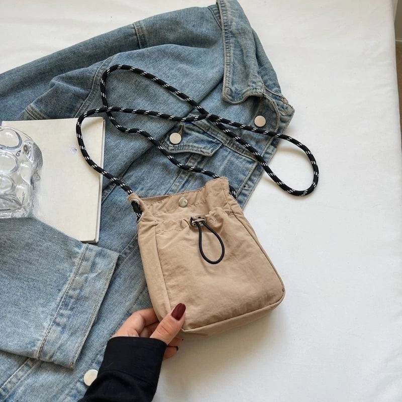 Nylon Crossbody Bag Soft Mini Phone Wallet Multifunctional Square Shoulder Bag Crossbody Purse Canvas Purse Messenger Bag