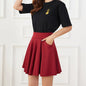 New Black Pocket Shorts Skirt Women's Basic Safety Pants Skirts School Flared Casual Mini Skater Medium Pleated Plus Size 4XL