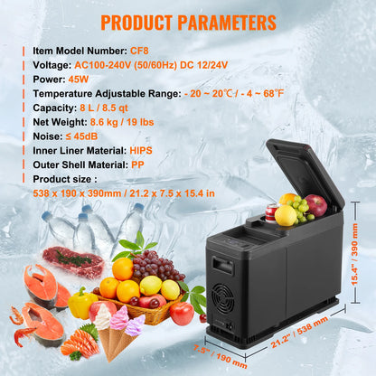 SucceBuy 8L to 75L Car Refrigerator Fridge Portable Icebox Single&Dual Zone w/Blue Tooth Temp Adjustable for Outdoor Camping RV