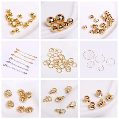 Jewelry Making Beads,18K Gold Plated Wave Thin Spacer Beads,Brass Round Thin Beads DIY Bracelet Necklace Making Accessories