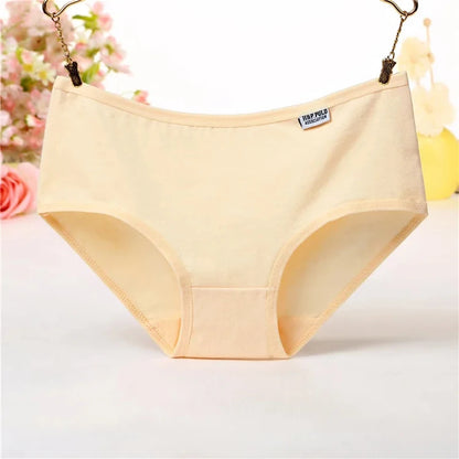 7Pcs Woman Panties For Underwears 100% Cotton Sexy Breathable Soft Lingerie Female Briefs Girls Cute Solid Color Underpants Now