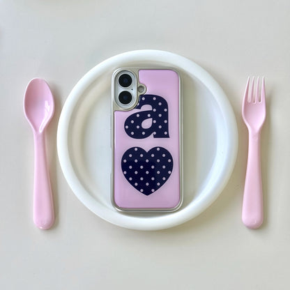 Luxury Clmj NAVY DOTTY LOVE PINK Phone Case for iPhone 17 16e 16 15 14 13 12 11 Air Pro Max X XR XSMAX 8 7 Plus Clear Back Cover