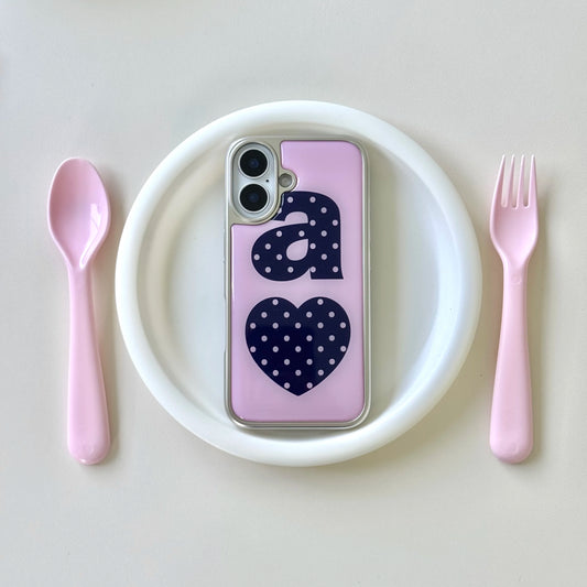 Luxury Clmj NAVY DOTTY LOVE PINK Phone Case for iPhone 17 16e 16 15 14 13 12 11 Air Pro Max X XR XSMAX 8 7 Plus Clear Back Cover