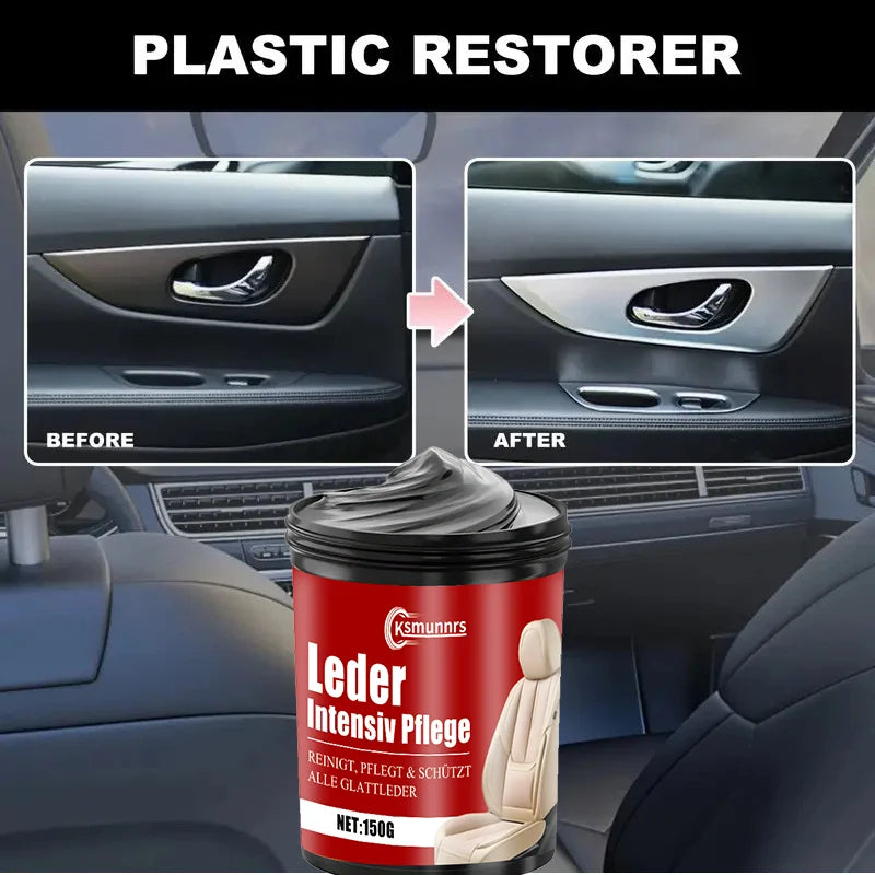 Car Plastic Parts Ceramic Coating Refurbishing Agent, Car Black Interior Dashboard Wax Repair and Polishing Paste, Whitening and