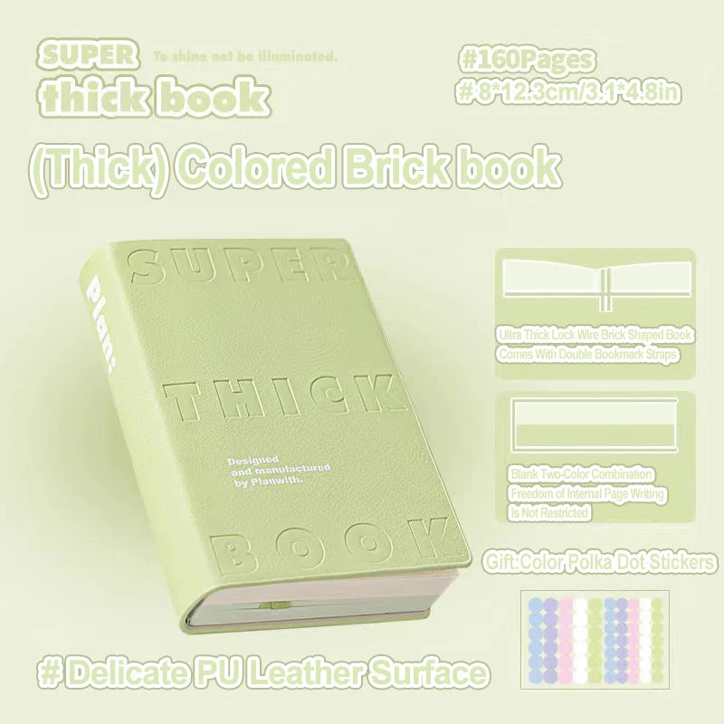 Notebook Color Brick Notebook High Appearance Thickened Portable Handbook Student Specific Mini Pocket Small Notebook Blank Note