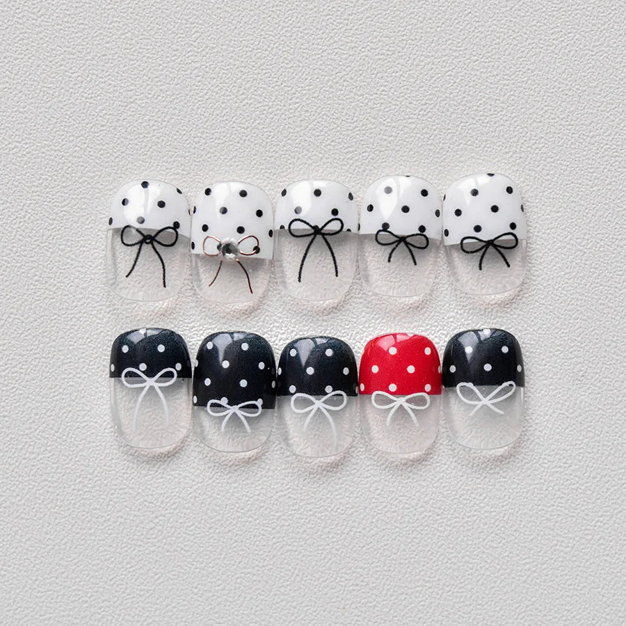 Black White Bow Tie Mini Bowknot Line Rhinestones Gold Silver Laser 5D Self Adhesive Nail Art Decoration Sticker Manicure Decals