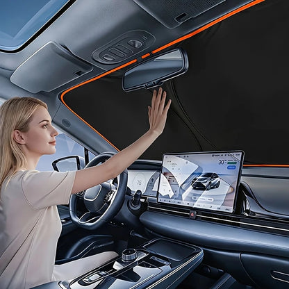 New Car Windshield Sun Shade Cover Front Window Sun Visor Protection Foldable Car Curtains for Summer Cooling UV Refletive