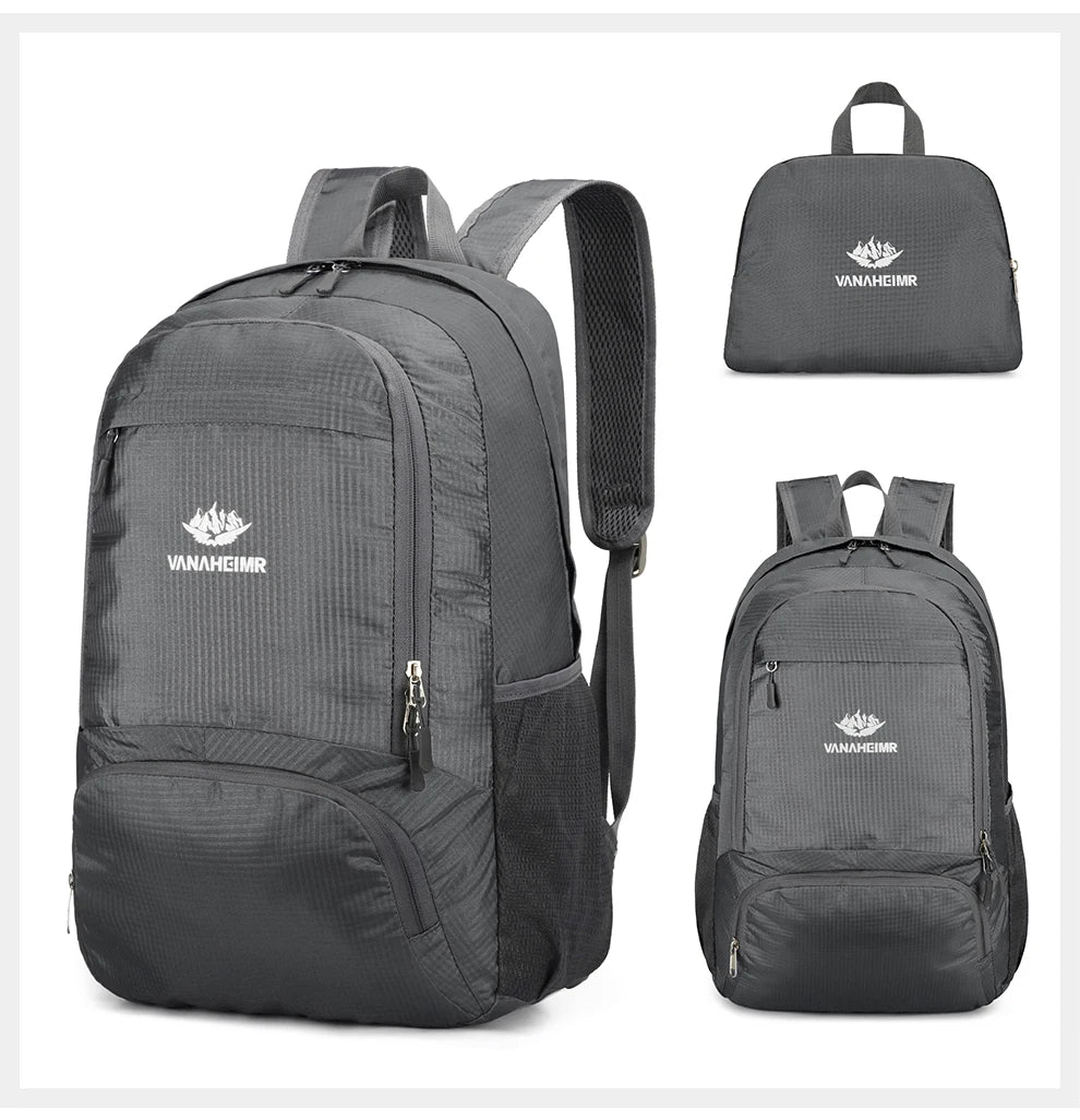 23L Packable Backpack Foldable Ultra Light Outdoor Duffle Bag Big Folding Knapsack Hiking Travel Rucksack Mountaineering Daypack