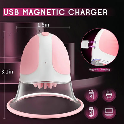 Breast Massage Nipple Sucking Vibrator  10 Vibration Rotation Modes Strong Manual Sucking Stimulator  Female Breast Stimulator