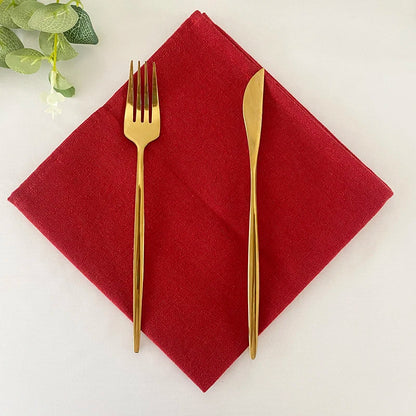 6pcs Cloth Napkins 30X45CM Orange Cotton Polyester Blend Kitchen Washable Dinner Reusable Napkins Wedding Party Table Decoration