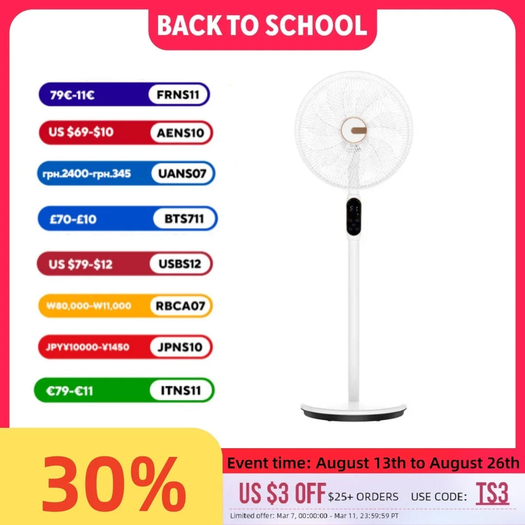 DC Inverter Tower Fan, Ultra Quiet 12-Speed Standing Fan with Remote, Energy Saving Oscillating Fan for Living Room/Bedroom