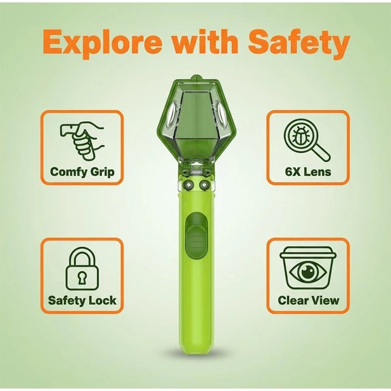 Bug Catcher & Viewer Kids Outdoor Insect Exploration Tool With Magnifying Glass Safe Bug Catching Kit For Nature Learning
