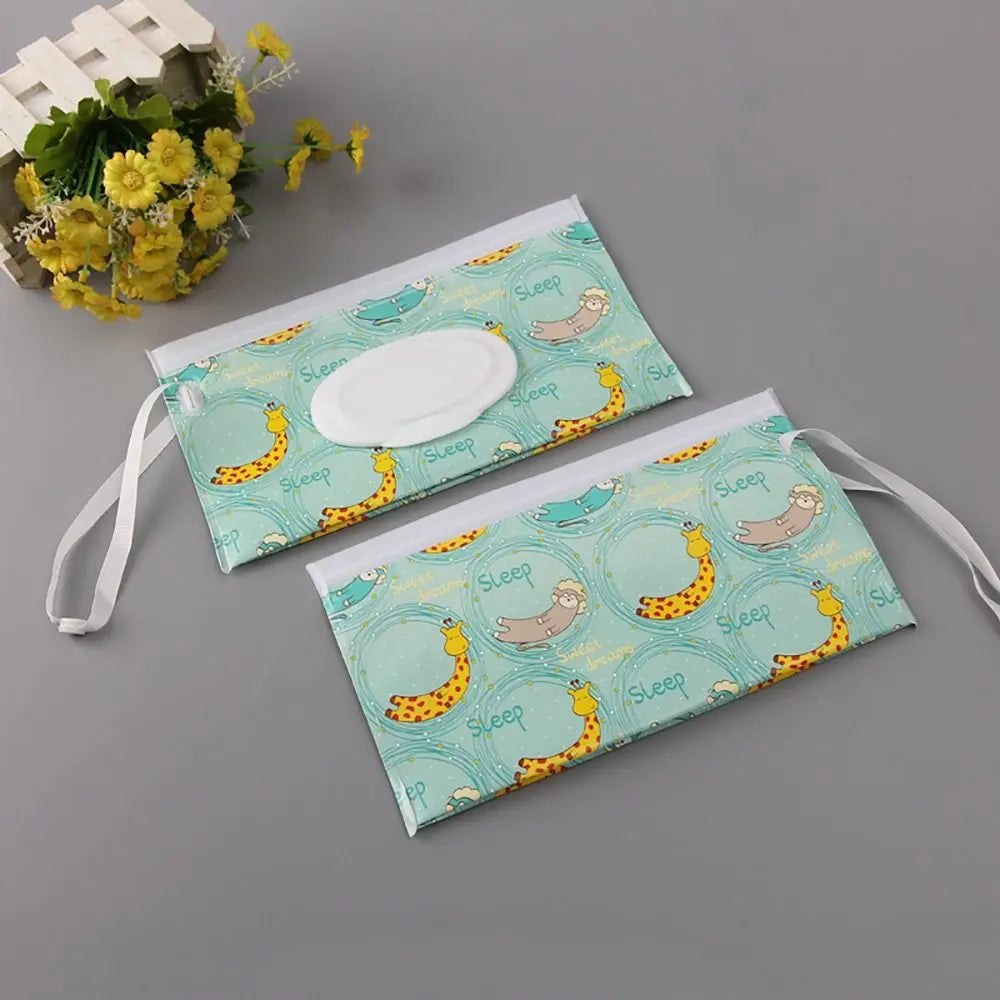 1Pc EVA Baby Wet Wipe Pouch Wipes Holder Case Flip Cover Snap-Strap Reusable Refillable Wet Wipe Bag Outdoor Useful Tissue Box