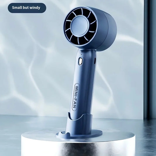 Summer Mini Handheld Fan USB Rechargeable Portable High-speed Motor Small Desktop Stand Turbo Fan for Travel Outdoor Activeity