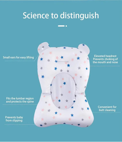 PANGDUBE Baby Bathtub Pad Ajustable Bath Support Seat Newborn Bathing Cushion 0~1 Year Old Baby Bathtub Floating Seat for Shower