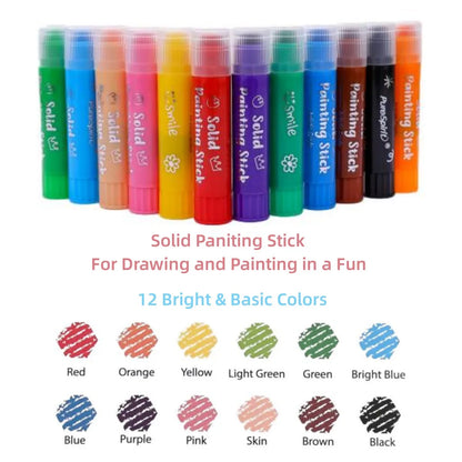 8/12 Colors Crafts Paint Sticks Color Solid Painting Stick Washable Paint Sticks Drawing Graffiti Art for Kids and Students