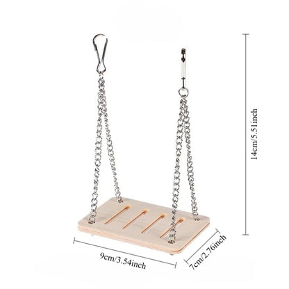 Pet Hamster Wooden Swing Toy for Small Pet Squirrel Golden Bear Guinea Pig Pet Cage Accessories Parrot Seesaw Wooden Bridge Toy