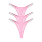 3pcs Sexy Thongs Lace Women Underwear Perspective Floral Panties Low Rise Two Shiny Belts G-string Comfortable Intimate Lingerie