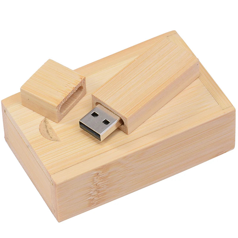 JASTER Free Custom Logo Photography Wedding Gift USB Flash Drive 128GB Wooden 64GB Box Pen Drive Maple Memory Stick 32GB 4G 16GB