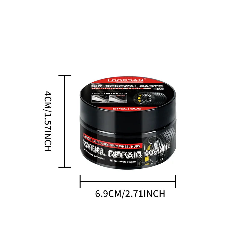 LOORSAN 80g Car Wheel Hub Repair Paste, Scratch Remover & Polishing Cream for Aluminum Alloy Rims, Trace-Free Restorer