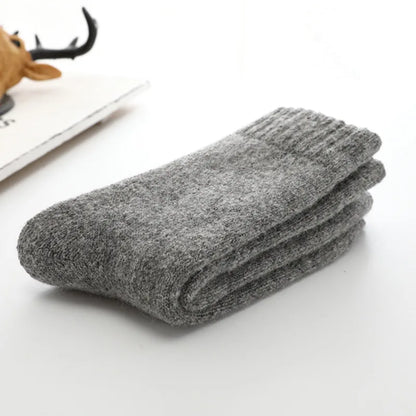 Men Thick Solid Color Socks Merino Wool Warm Winter Snow Thermal Socks Calceta Hombre Skarpety Meskie