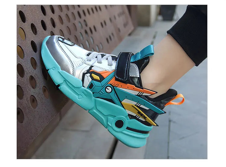 Kids Casual Shoes Boys Leather 5-15y Children Tennis Fashion Sneakers Toddlers Outdoor Cartoon Size 28-39