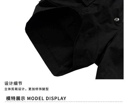2025 Dark RO Style Drawstring Multi-pocket Tooling Shorts Men's Niche Casual Loose Straight Five-point Pants