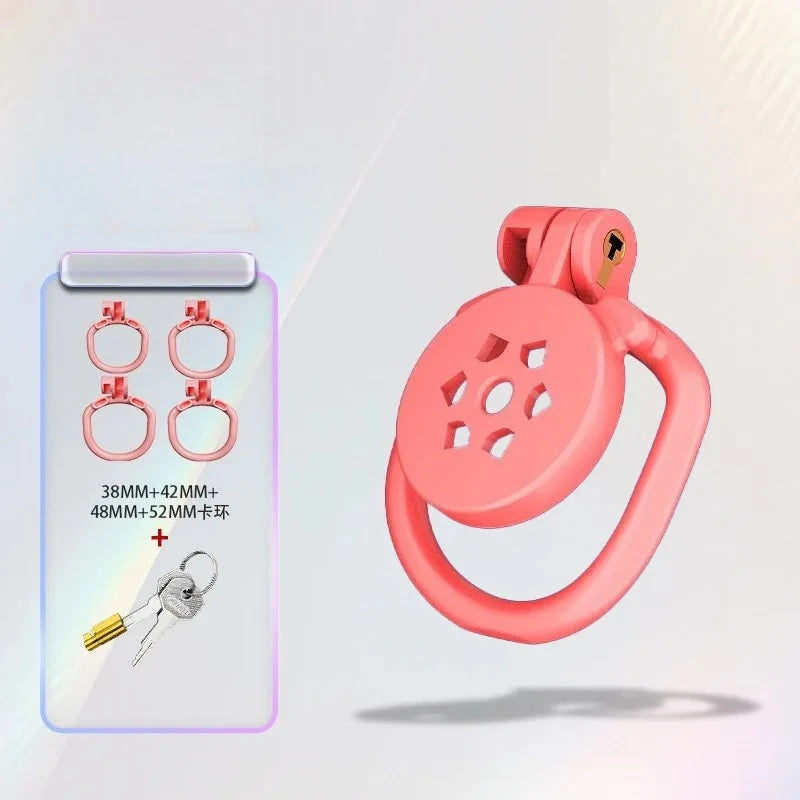New Sissy Simulation Vagina Chastity Cock Cage Sex Toy with 4 Size Cock Ring Bdsm Penis Urethral Lock Adult Toy for Men