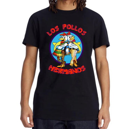 Summer Men's High Quality LOS POLLOS Hermanos Funny Printed T-Shirt Casual Cotton Breathable Tshirt Chicken Brothers Tees Top