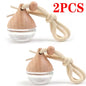 6ML Empty Car Air Freshener Pendant Perfume Glass Bottle With Wooden Caps Refillable Car Essential Oil Diffuser Bottle