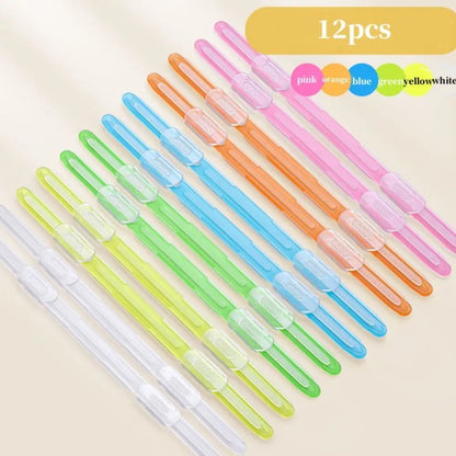 12pcs Binding Clips Strip Kawaii 2 Hole Loose Leaf Clips A4 Paper Fasteners DIY Scrapbook File Folder Notebook Accessories