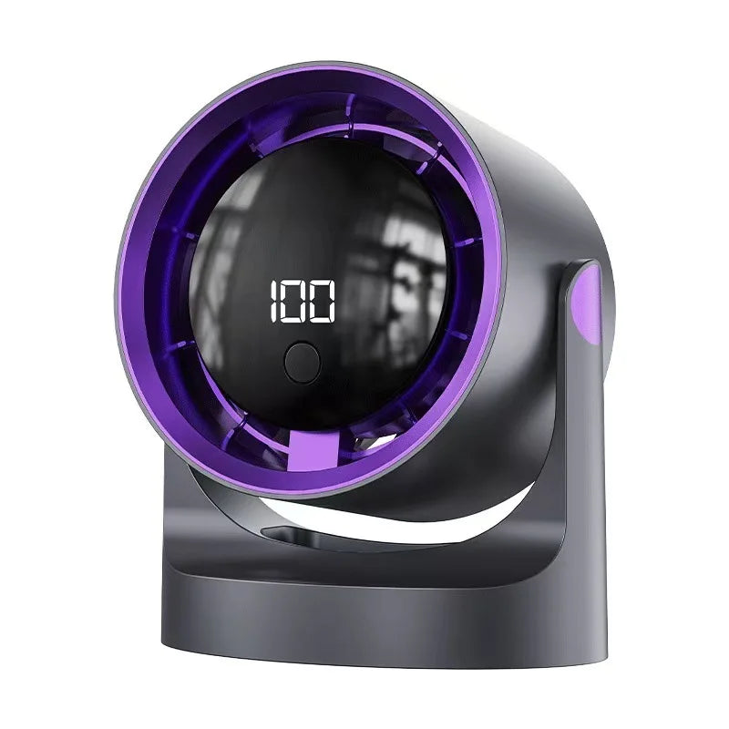 Desktop Fan Low-noise and Silent 100-speed Adjustable LED Display, Large-capacity Mini Desktop Wall-mounted Fan 1800mah