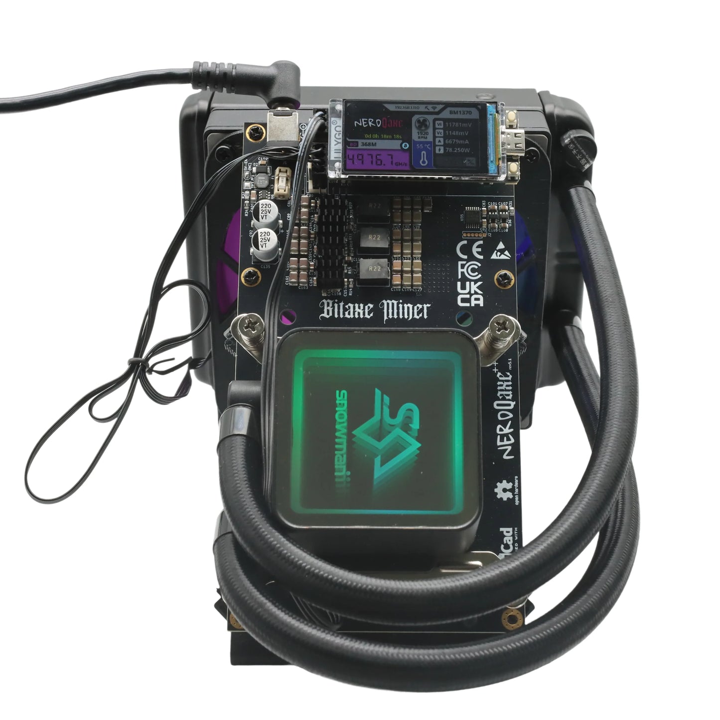 NerdQAxe++ Hydro 4.8Th/s 75W Super Slient Water cooling Bitcoin Miner