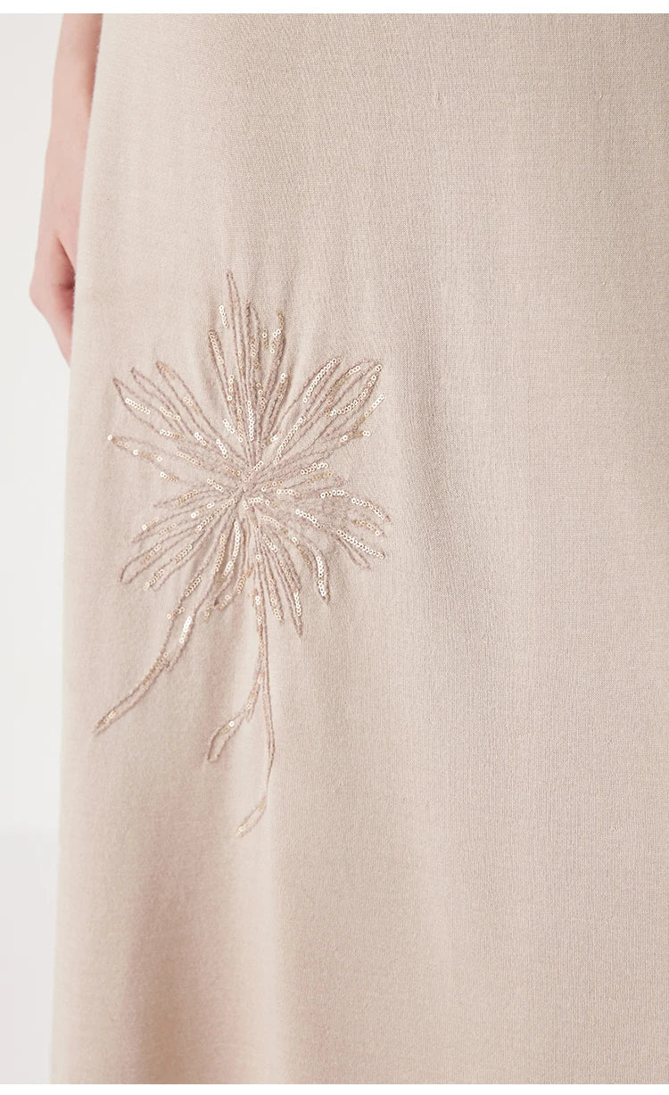 BC1040 Luxurious Clothes Ladies Embroidery Merino Wool Silk Skirts Womens Clothing Elegant Summer