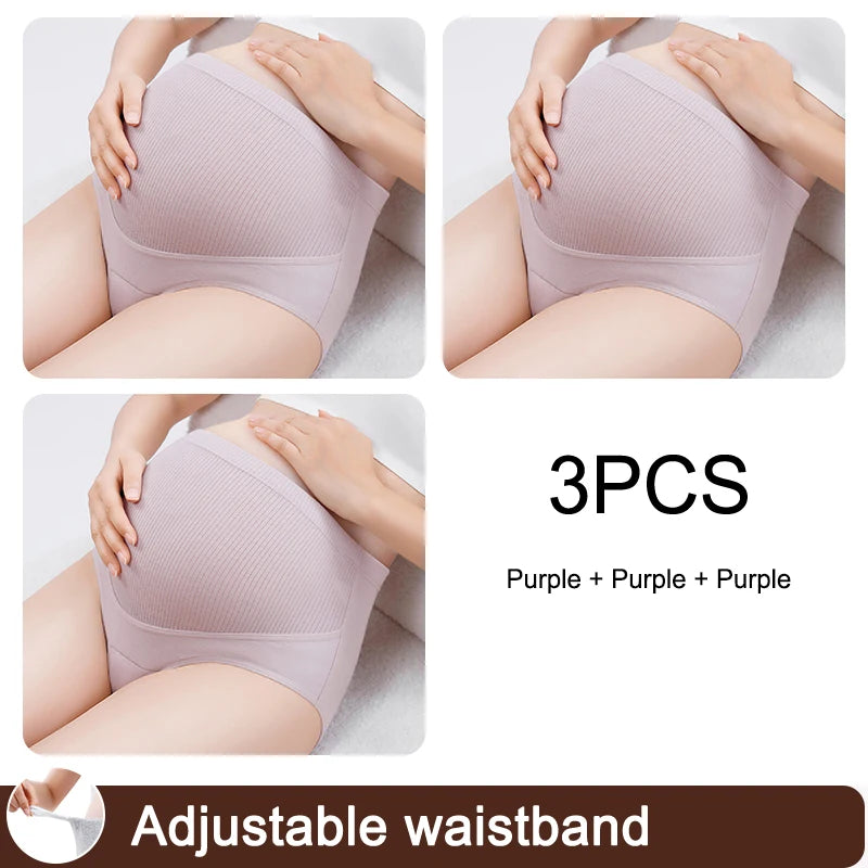 3PCS/set High Waist Intimate Clothes for Women Adjustable Waistband Pregnant Panties Cotton Maternal Panties Women's Underwear