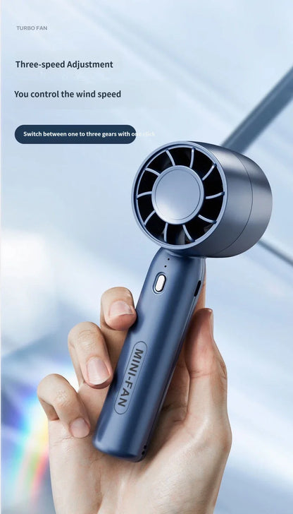 Summer Mini Handheld Fan USB Rechargeable Portable High-speed Motor Small Desktop Stand Turbo Fan for Travel Outdoor Activeity