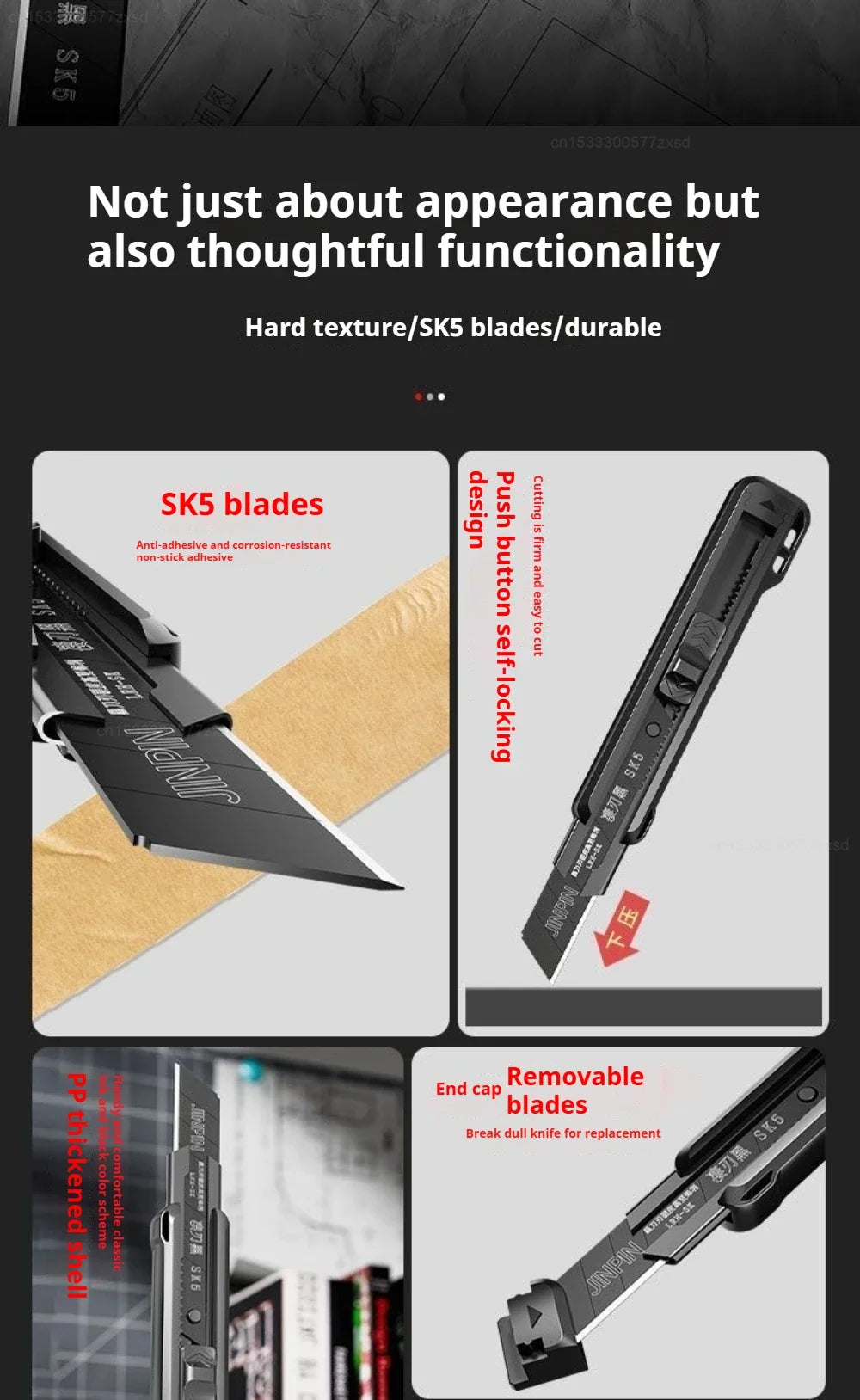 Heavy Duty Utility Knife Large Thickened Wallpaper Cutter Snap Off Cutter Blades Cutter Sharp Paper Cutting Knives Multi Purpose