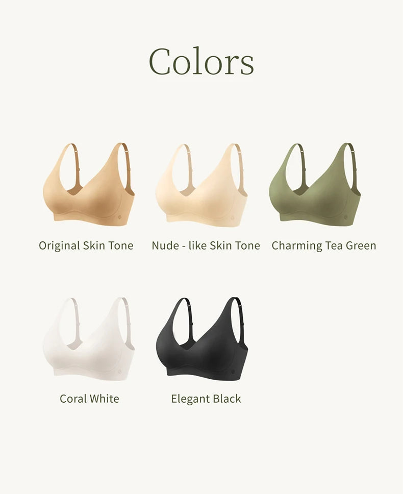 SUJIIN Sexy Seamless Wireless Bras for Women Push Up Padded Soft Support Invisible Lift V Neck Bralette Smooth Bra Female MX208
