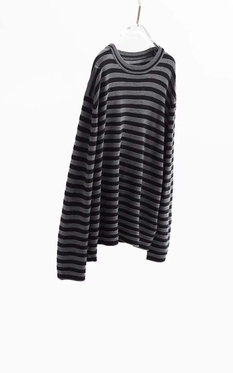 Classic Striped Long Sleeve T-Shirt Casual Versatile Knitted Pullover Top for Women 2026 Spring New Style