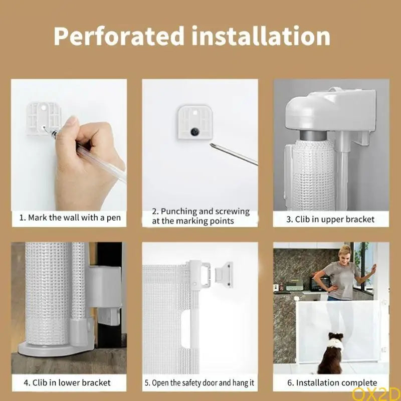 1 Set Retractable Baby Gate Replacement Part Mounting Accessories Fixing Base with Hook & Screws for Child Safety