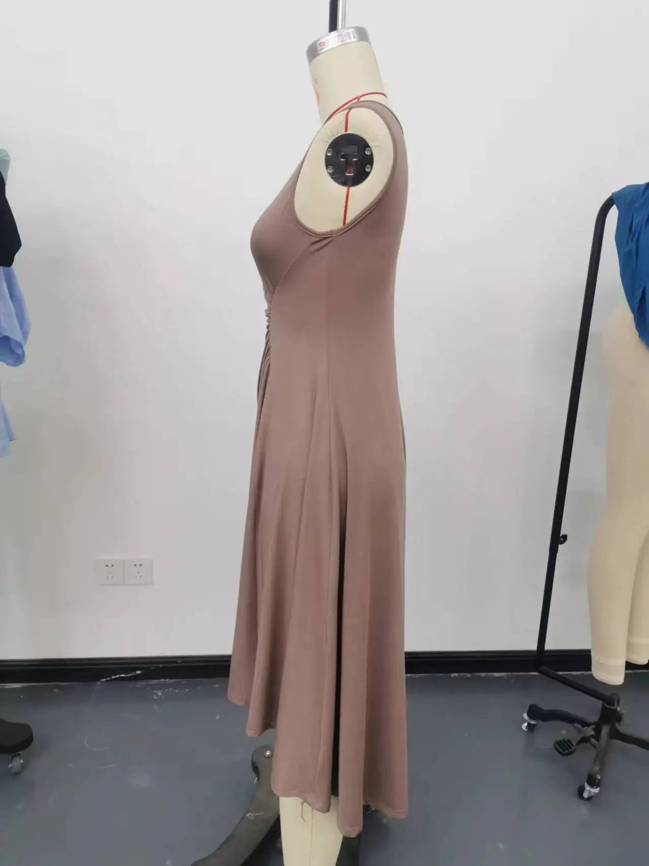 New Women's Dress Slim Sleeveless A-line Skirt Elegant Simple Office Red Korean Midi Skirt for Female