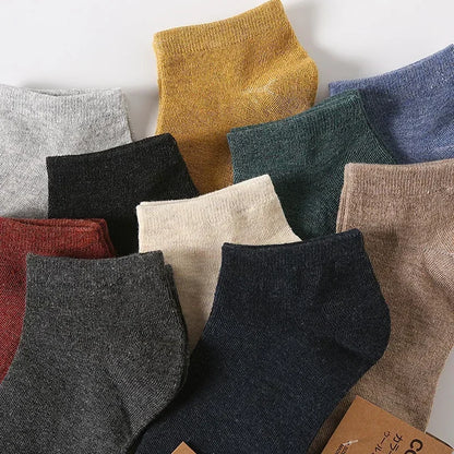 Cotton Men Socks Pack Breathable Socks Set High Quality Short Socks Black Ankle Short Gift For Man Size 39-44 Sox 10 Pairs 1 Lot